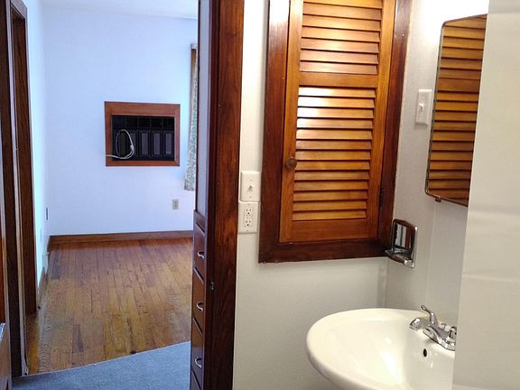 Storage inside and out of the bathroom