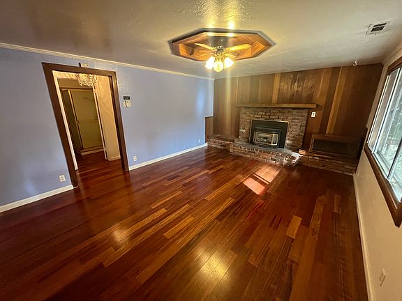 Living room and gas fireplace.
