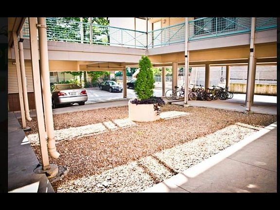 courtyard and parking area