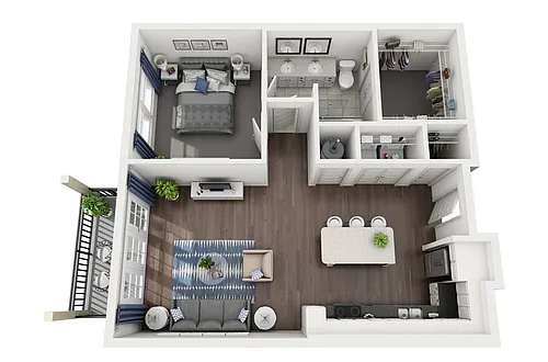 Floor plan A2 - 1 bed 1 bth (4764a2)