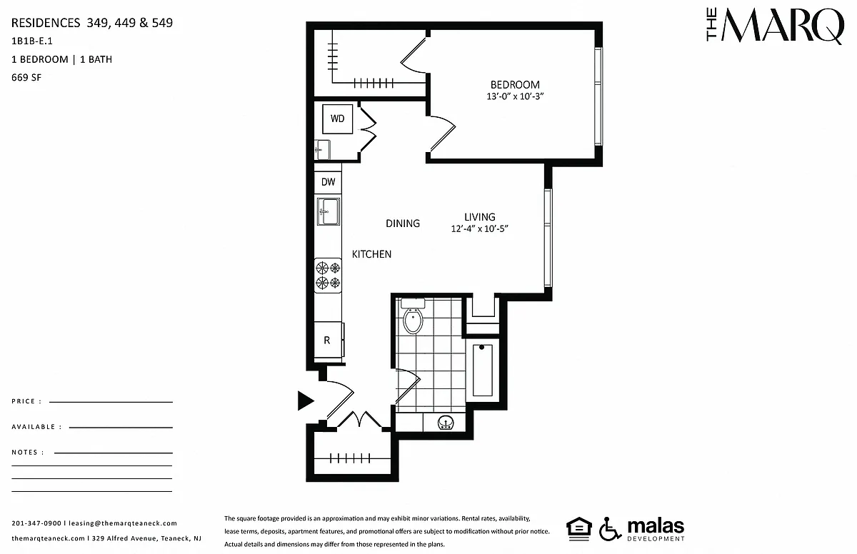 Floor plan 1B1B-E.1