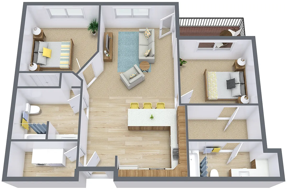 Floor plan Two Bedroom 22C