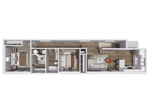 Floor plan 2x2 - 884 sqft - B3