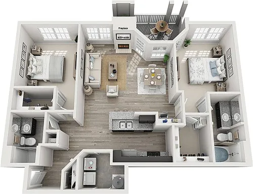 Floor plan Miami Springs with attached garage and yard