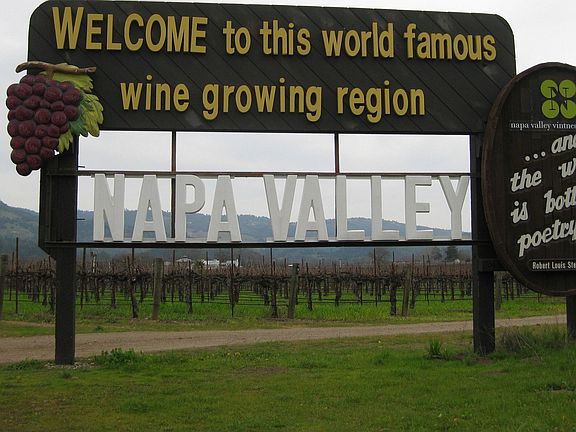 at the top of the Napa Valley