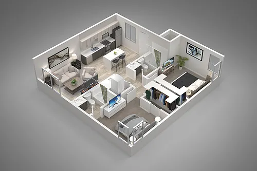 Floor plan 2 Bedroom/2 Bath