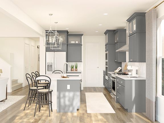 Pendant lighting over island