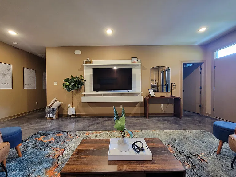 The living space. A view from the couch to the entertainment center!