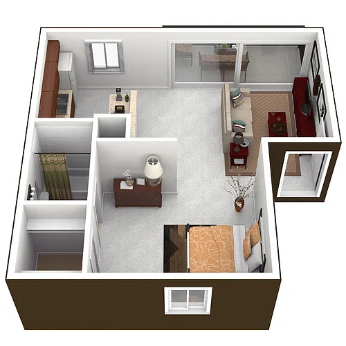 Floor plan 1 Bedroom, 1 Bathroom
