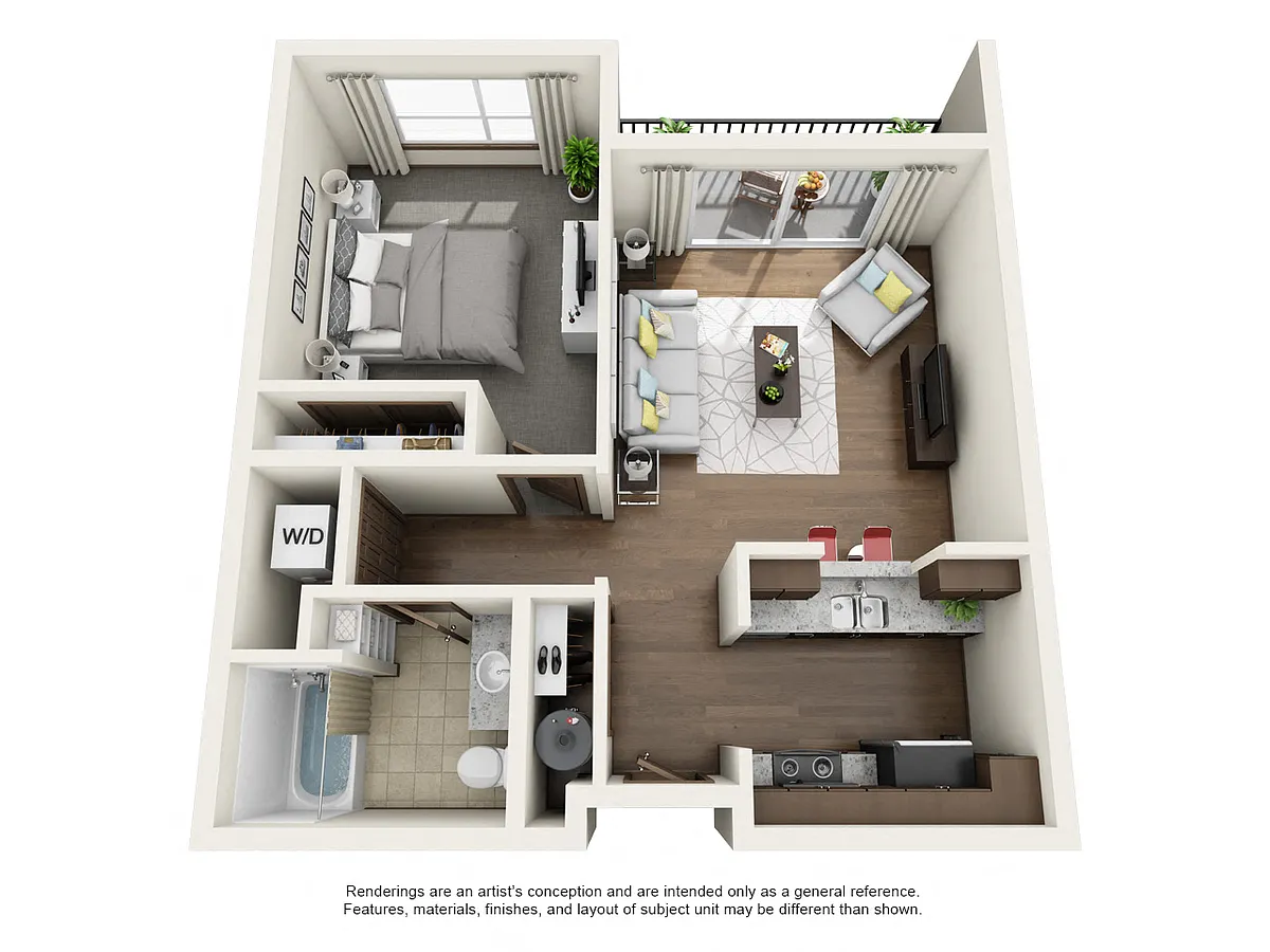 Floor plan 1 Bed E