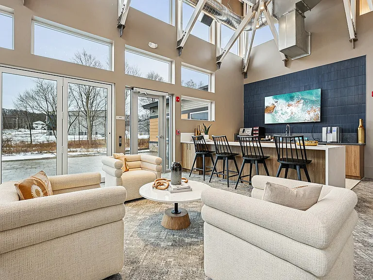 Experience relaxation and style in this contemporary lounge area.