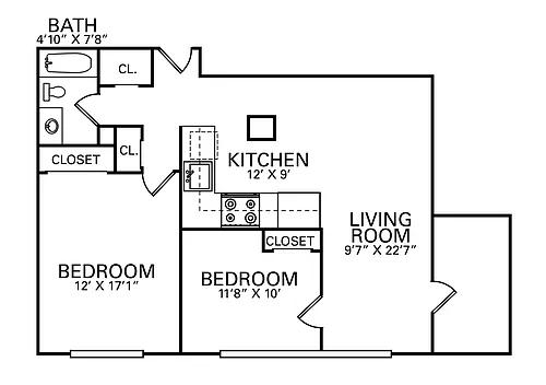 Floor plan Two Bedroom J
