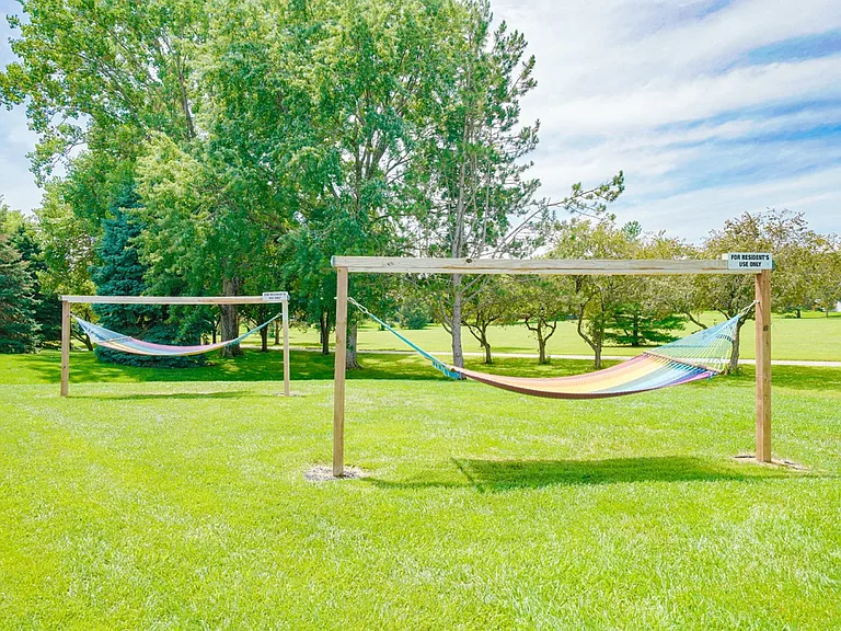 Kick back and relax in our hammocks located right behind the clubhouse.