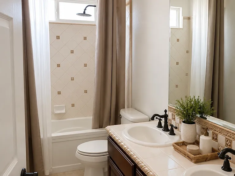 Upstairs bathroom, with jack and jill sink and tub