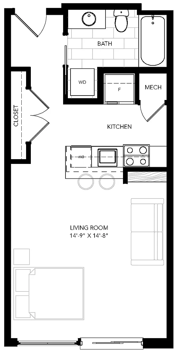 Floor plan Studio - Unit Type 2