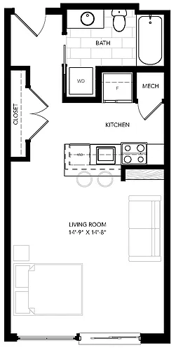 Floor plan Studio - Unit Type 2