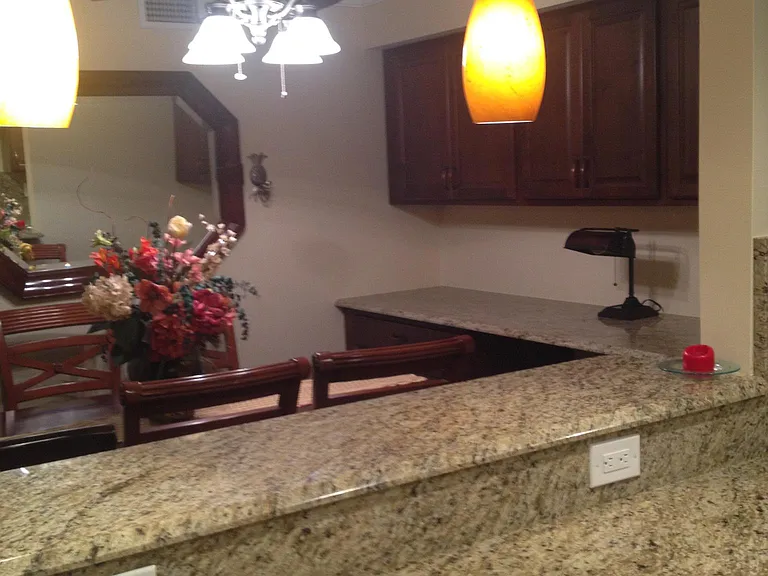 view of dining room from kitchen