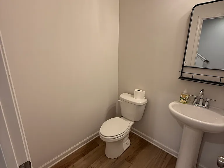 Half bathroom on garage-level floor