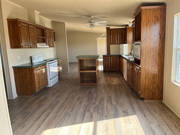 Kitchen view from laundry room and back door