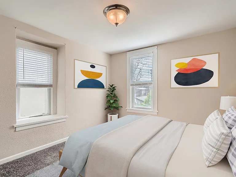 Bedroom 3. This image shows a virtually furnished space. Bedrooms come unfurnished.