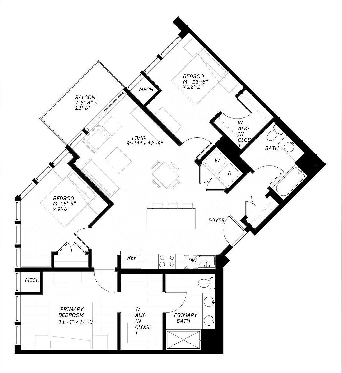 Floor plan 3 Bed A