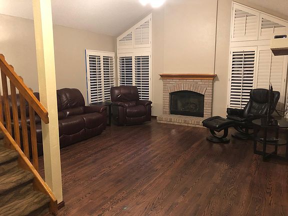 Large great room with gas fireplace