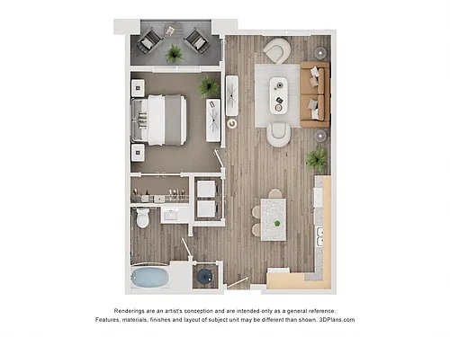 Floor plan 1AA (Wheelchair Accessible)