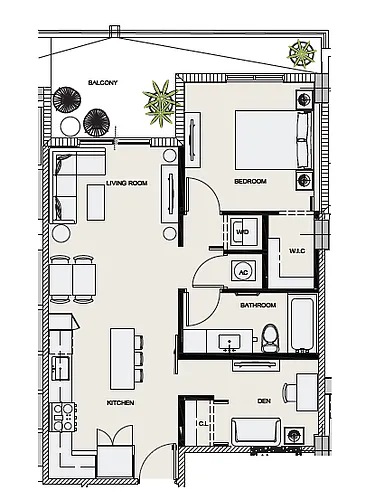 Floor plan A5 + Den