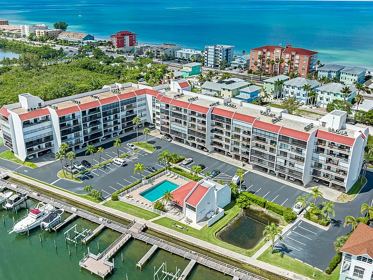 Vista Bay Aerial with Public Beach Access Steps Away