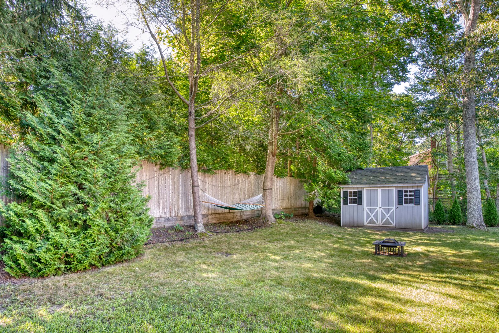 Fenced Backyard with Shed