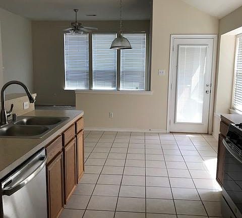 Stainless steel appliances. Dishwasher, oven and microwave.