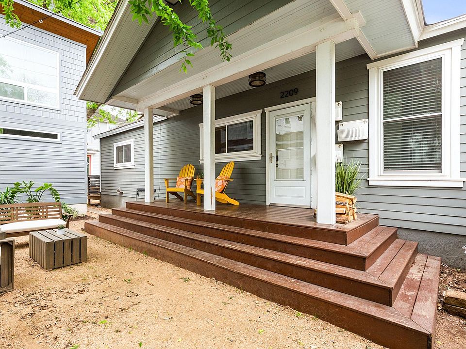 "Front Door" faces patio.