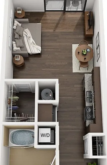 The Four - S2 - 1 Beds - 1 Baths - 557 Sq. ft.