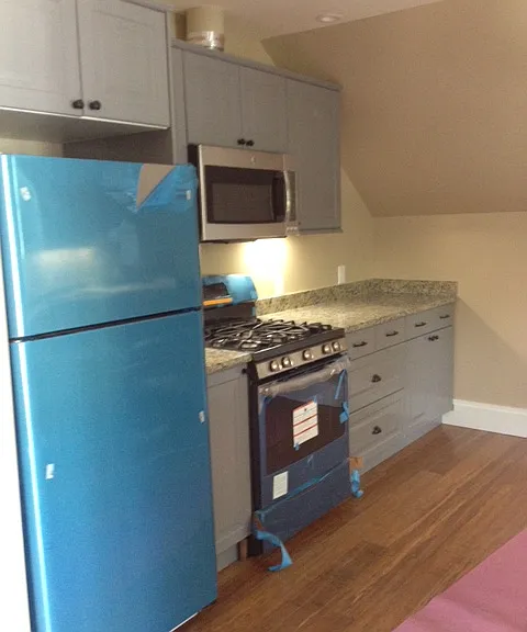 Kitchen with gas stove