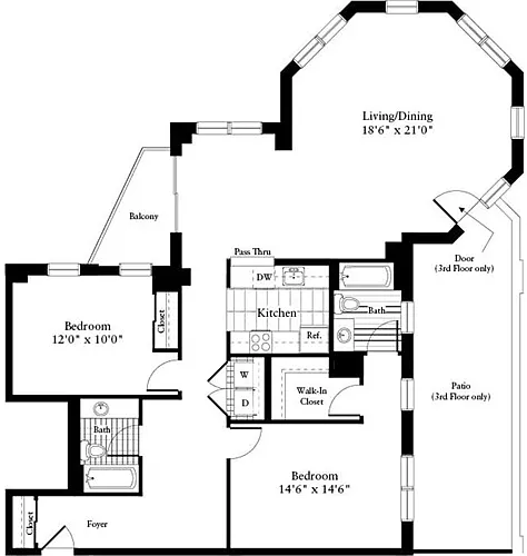 Floor plan 2 Bedrooms HH