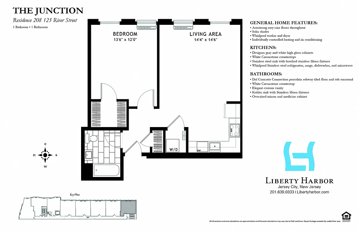 Floor plan JUNCTION-1 BEDROOM PLAN J
