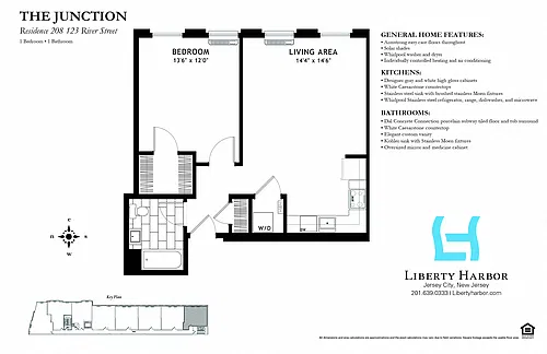 Floor plan JUNCTION-1 BEDROOM PLAN J