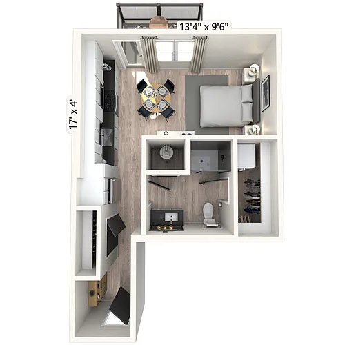 Floor plan S2 0x1 502 SF-FP
