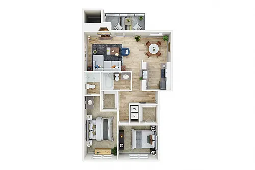 Floor plan Two Bed Two Bath