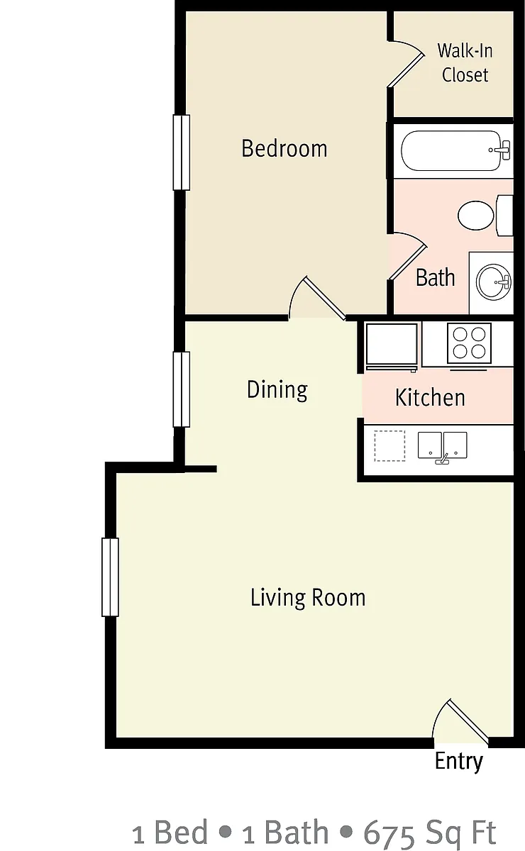 Floor plan 1x1B