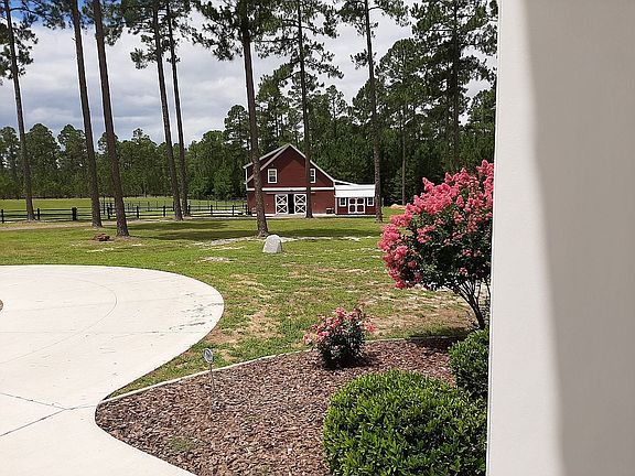 View of barn at front porch