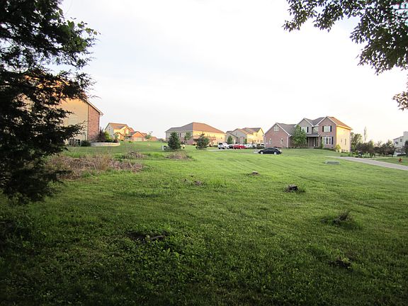 A view from the lot looking out to the street.