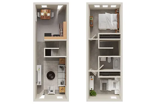 Floor plan 2 Bedroom Townhome