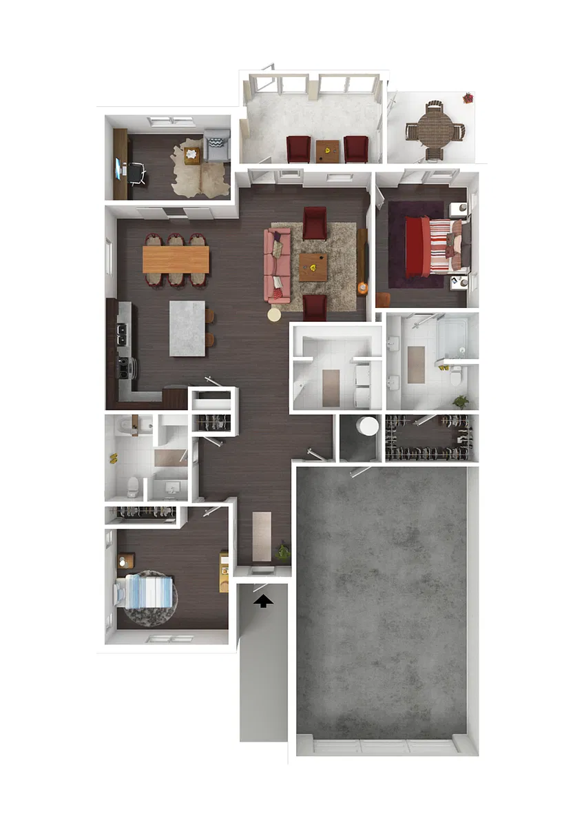Floor plan 2 Bedroom A Deluxe