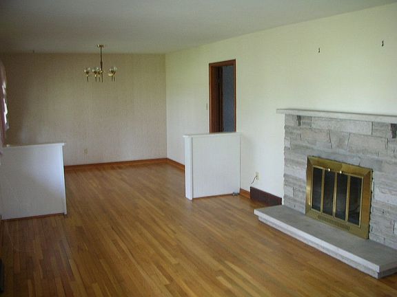 Living and dining rooms from inside front door.