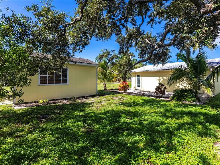 backyard and storage garage