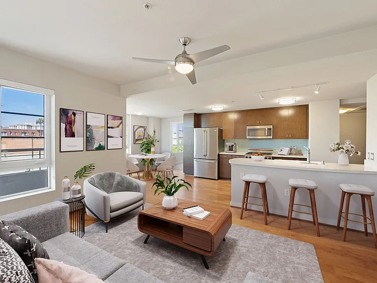 Open concept floor plan with large and inviting windows