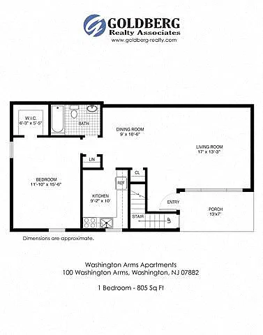 Floor plan One Bedroom 1 bath