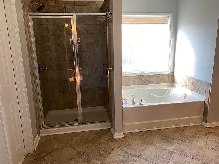 Master bath tub and shower.