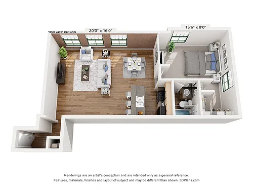 Floor plan One Bedroom D
